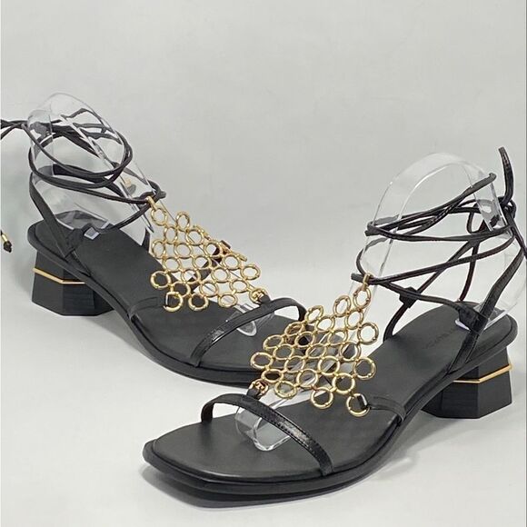 Tory Burch Multi-Logo Leather Lace-Up Sandals size 9 - Picture 7 of 13